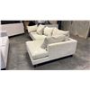 Image 3 : LIVING LARGE WHITE 126"X63" CHAISE SOFA