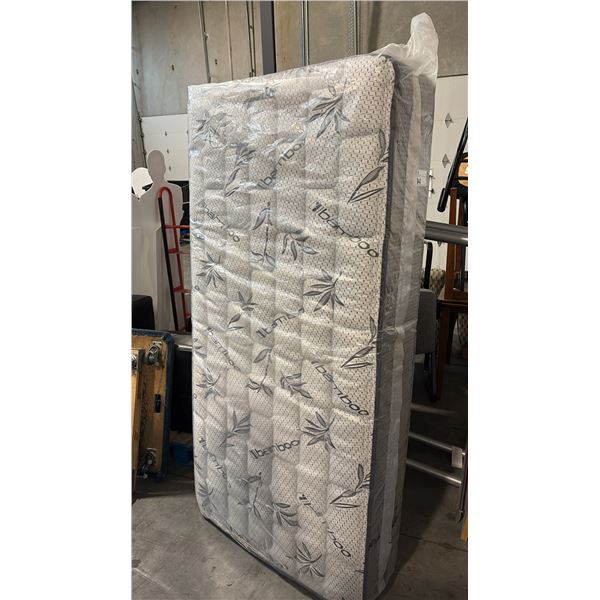 RESTONIC NATURAL FIRM LONG SINGLE MATTRESS WITH BAMBOO FABRIC, GEL FIBER, 1" DURALAST FOAM AND 3