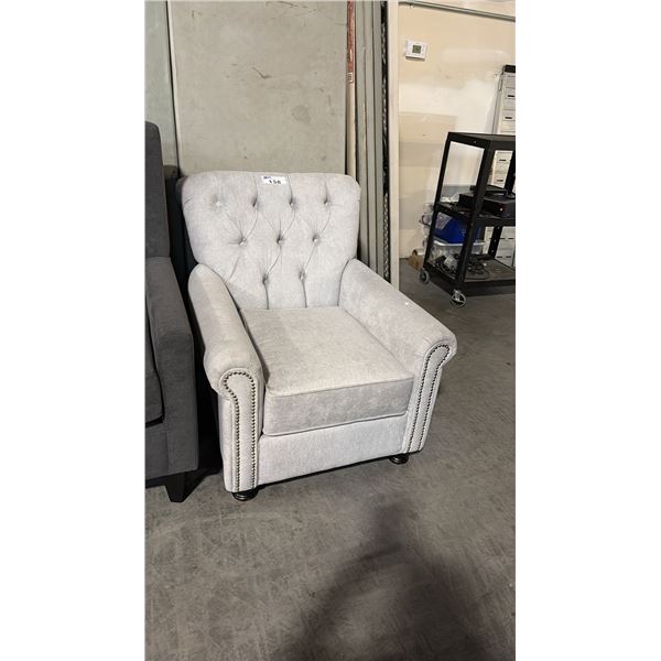 4005 ASTON SILVER TUFTED BACK ARM CHAIR