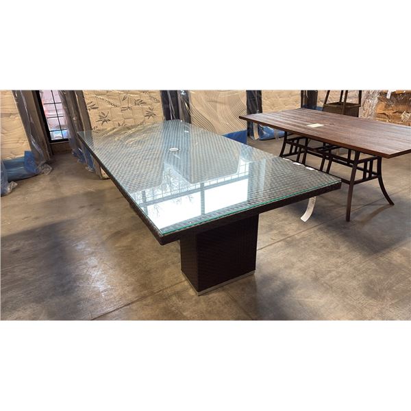 RATANA BRISBANE 84"X42" PATIO TABLE COMES WITH GLASS TOP