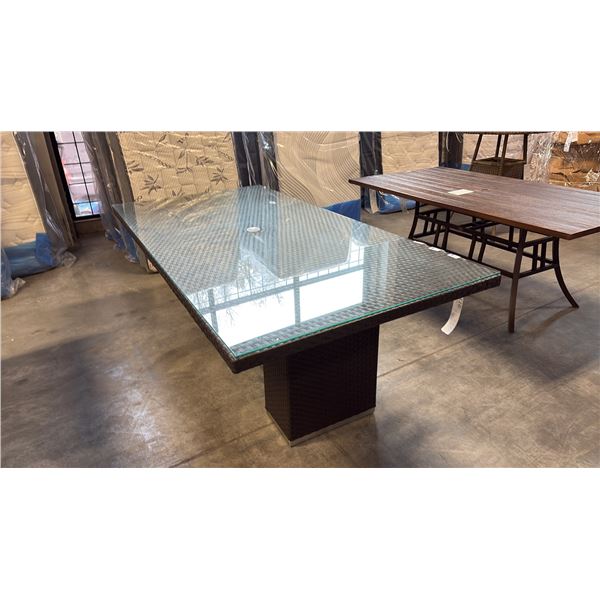 RATANA BRISBANE 84"X42" PATIO TABLE COMES WITH GLASS TOP