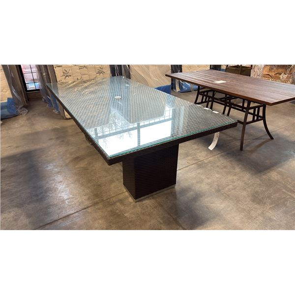 RATANA BRISBANE 84"X42" PATIO TABLE COMES WITH GLASS TOP