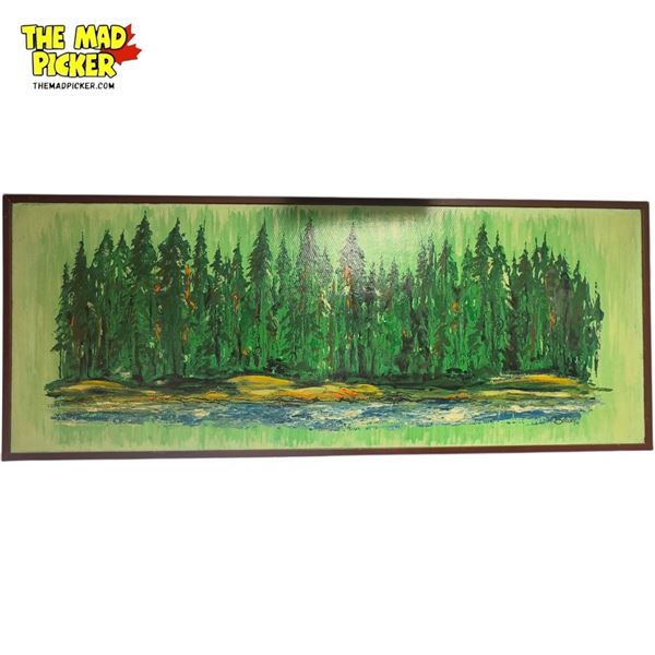 Large Framed Oil On Board Of Forest Scene By Bosley 1971