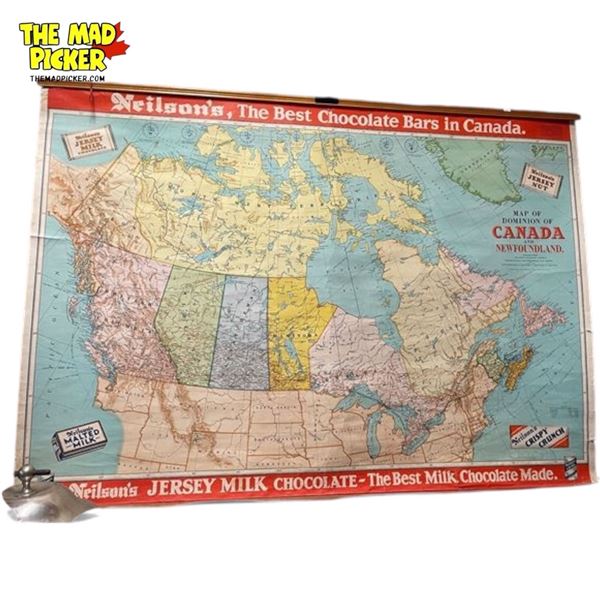 Large Vintage Neilson'S Jersey Milk Chocolate Canada Map