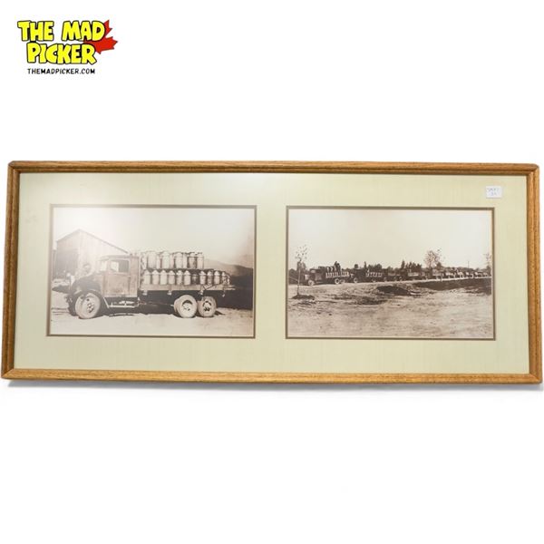 Vintage Framed Photos Of Milk Trucks In Sardis B.C