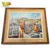 Framed Oil On Canvas Of Fisherman Scene, Signed By Artist