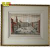 Framed Tinted Engraving of "Prospect von Salzburg" 18th Century View of Hofplatz