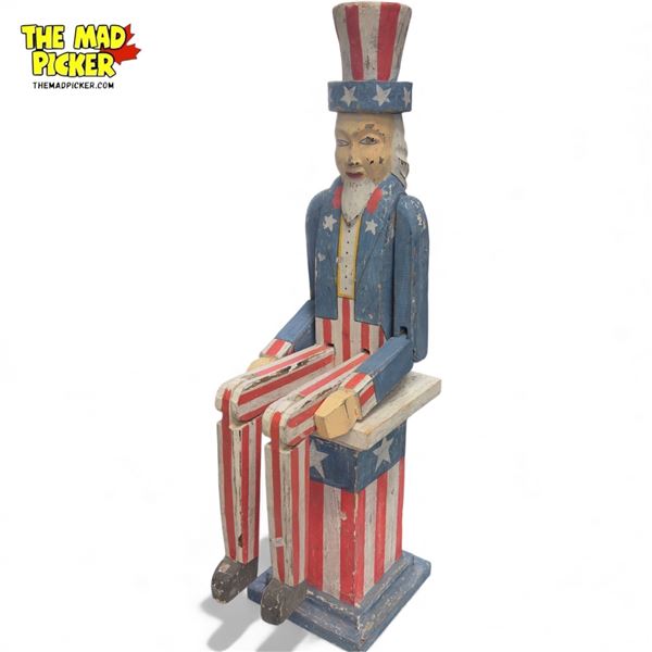 Vintage Folk Art Hand Painted Uncle Sam