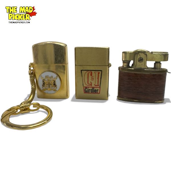 3 Vintage Miniature Lighters