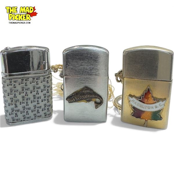 3 Vintage Miniature Lighters, Hazelton B.C