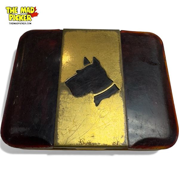 Vintage Tortoise Shell Cigarette Case With Scottie Dog