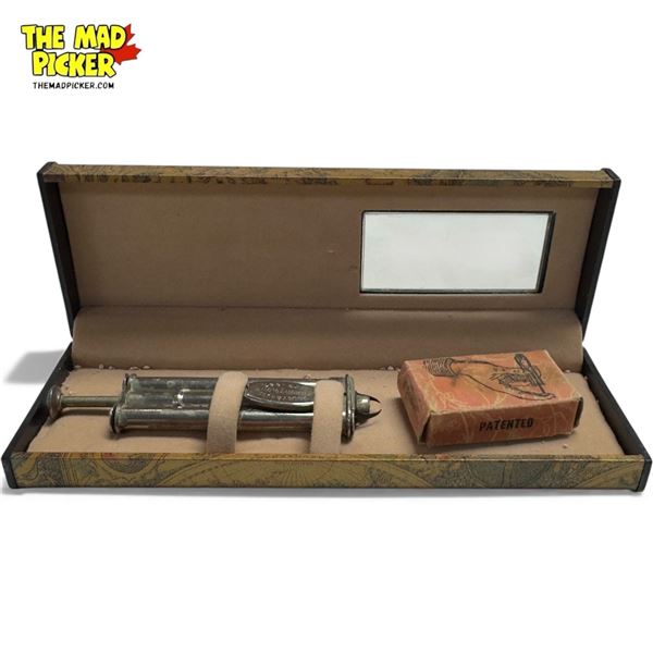 Antique 1887 Patent Foley Type Pellet Flint Ignition Match Lighter, In Original Case