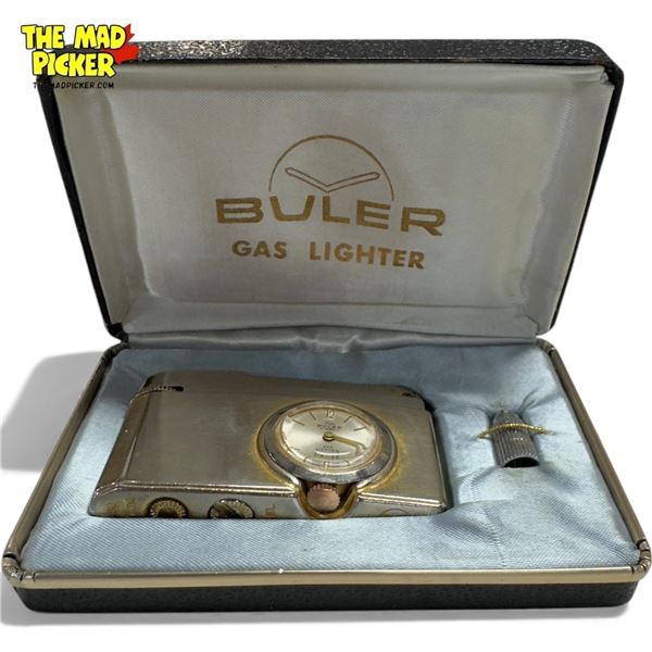 Vintage Buler Clock Face Gas Lighter