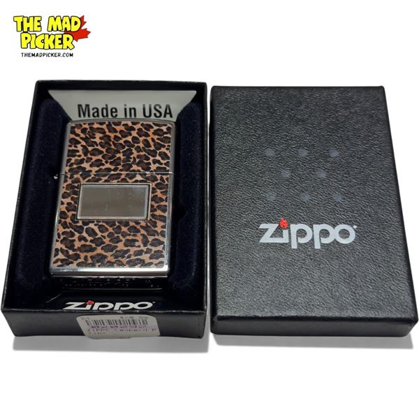 Cheetah Print Zippo Lighter, In Original Box