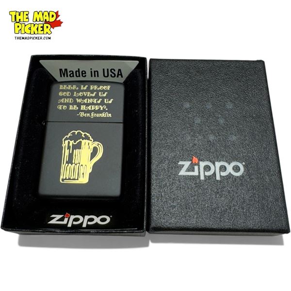 Beer Zippo Lighter, In Original Box