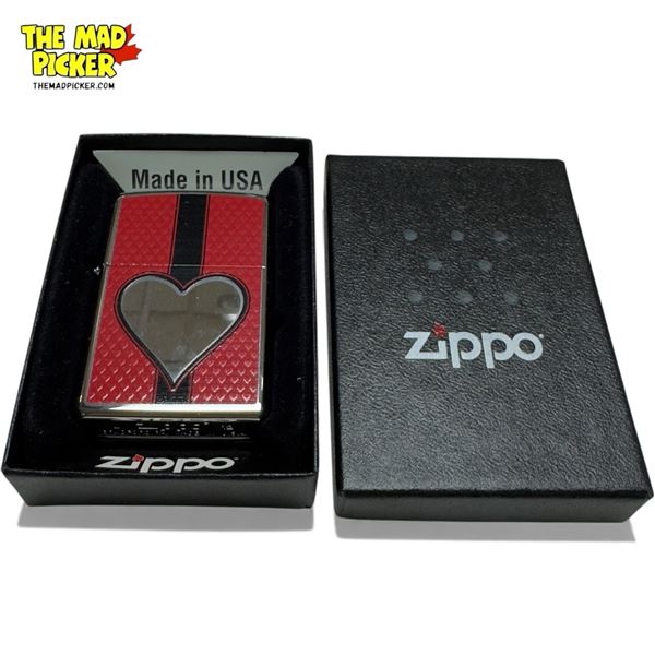 Heart Mirror Zippo Lighter, In Original Box