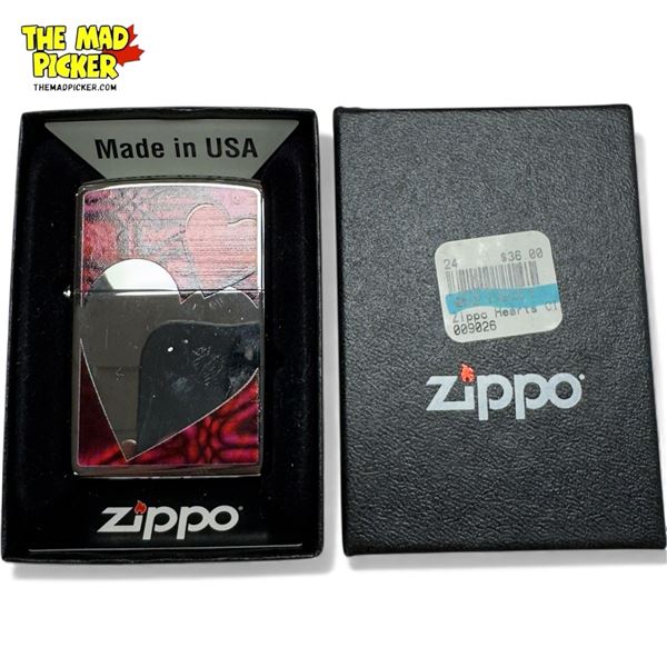 Heart Mirror Zippo Lighter, In Original Box