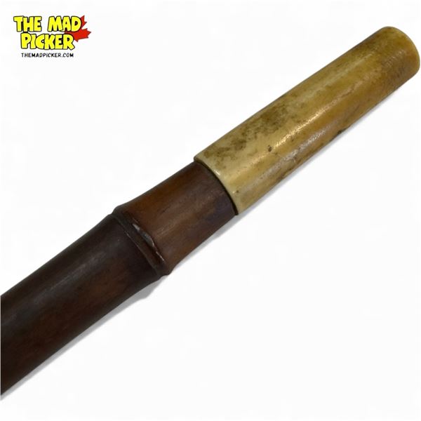 Vintage Smoking Pipe With Porcelain Bowl & Hand Painted Deer