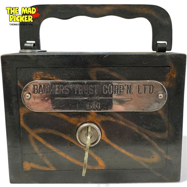 Vintage Metal Bankers Trust Corp Coin Bank