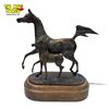 Image 1 : Bronze Arabian Horse With Foal On Wood Base, By Jill Mckinney