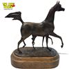 Image 2 : Bronze Arabian Horse With Foal On Wood Base, By Jill Mckinney