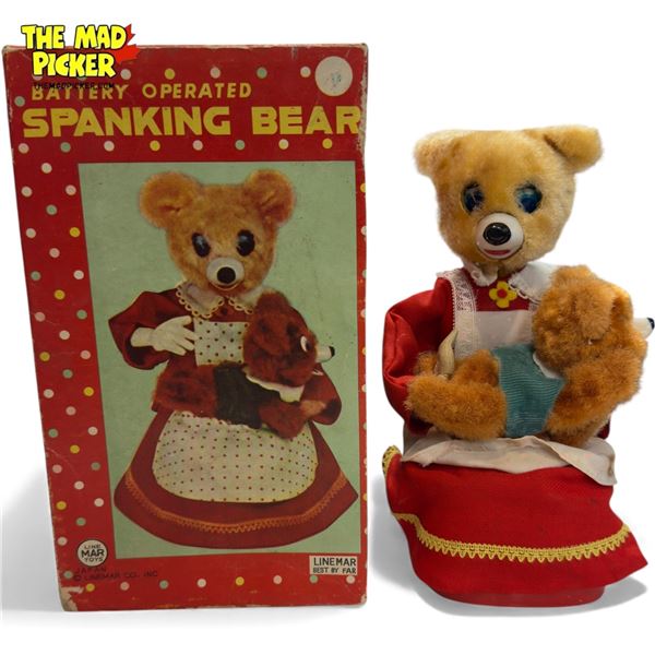 Vintage Battery Operated "Spanking Bear", In Original Box