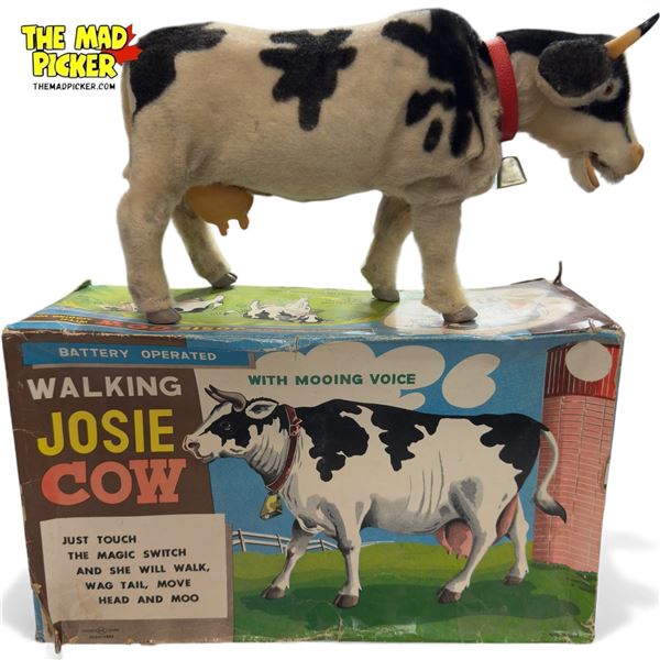 Vintage Battery Operated "Walking Josie Cow", In Original Box