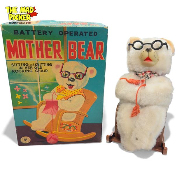 Vintage Battery Operated "Mother Bear", In Original Box