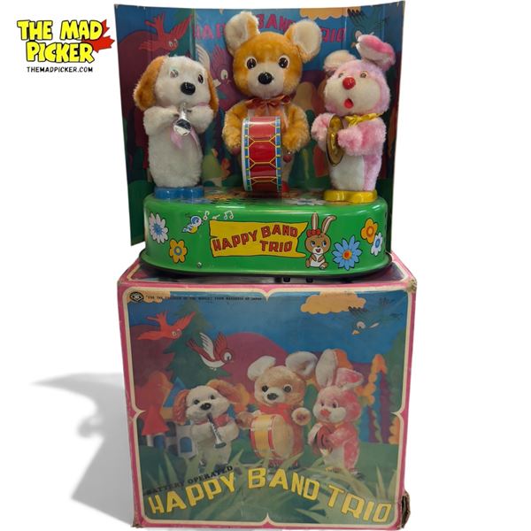 Vintage Battery Operated "Happy Band Trio", In Original Box