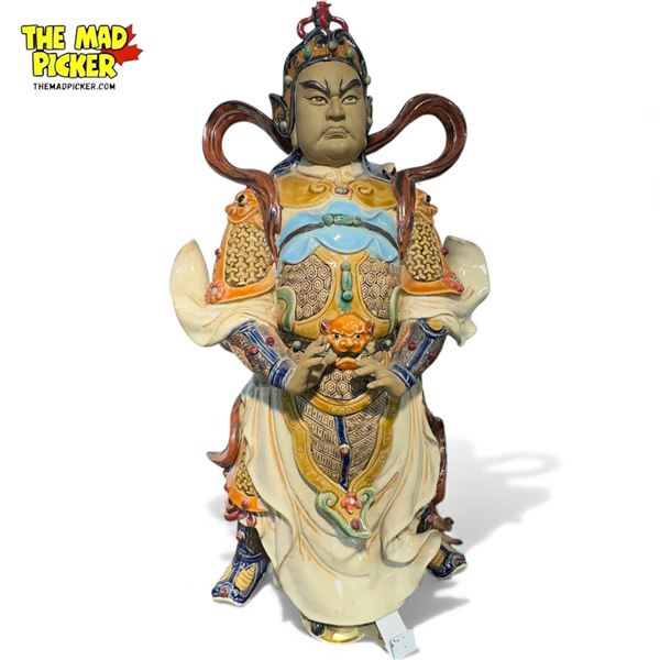 Large Ceramic Statue Of Wei Tuo