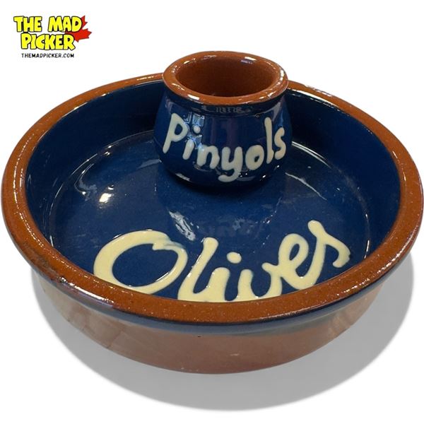 Vintage Pottery Pinyols Olives Tray