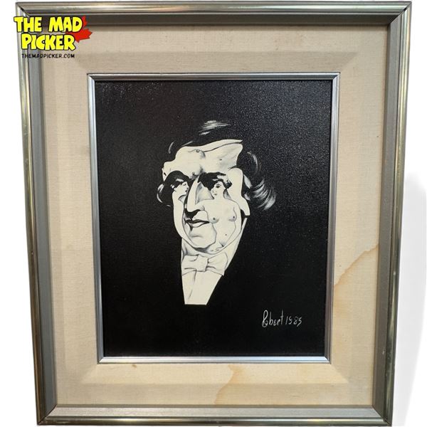 Framed Oil On Canvas Portrait Of Man Made Of Nude Ladies, Signed Robert 1985