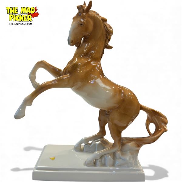 Vintage Large Royal Dux Porcelain Horse Statue