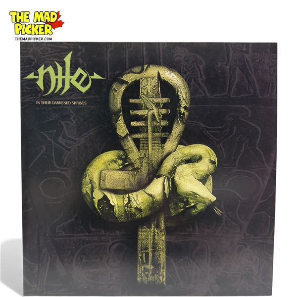 Nile In Their Darkened Shrines Vinyl Record With Olive Green Splatter Colorway, In Sleeve
