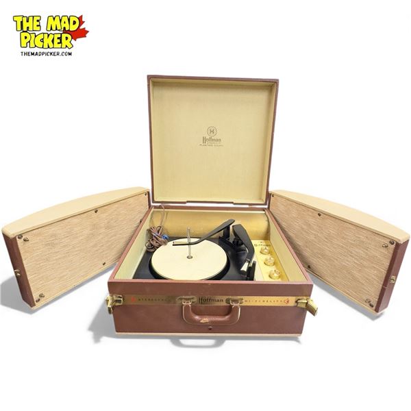 Vintage Portable Hoffman Stereo Turntable With Speakers