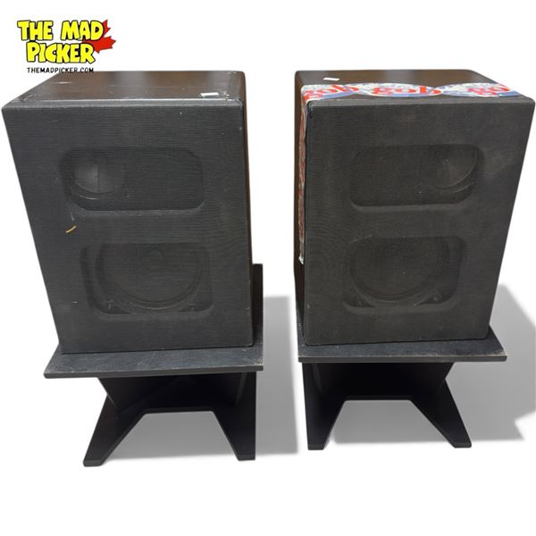 Pair Of Speakers With Stands