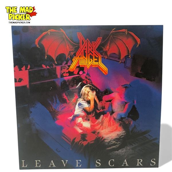 Dark Angel Leave Scars Vinyl Record With Red Colorway, In Sleeve
