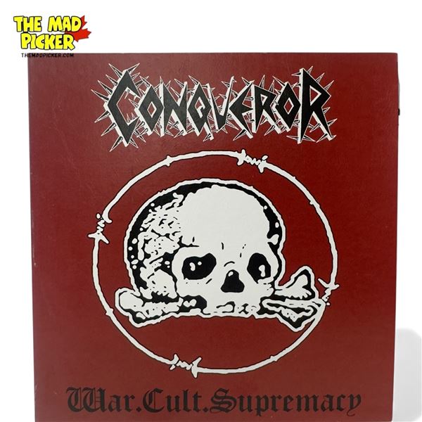 Conqueror War.Cult.Supremacy Vinyl Record With Red Splatter Colorway, In Sleeve