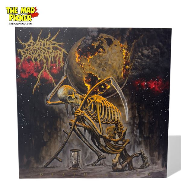 Cattle Decapitation Death Atlas Vinyl Record With Solarcide Amber Marble Colorway, In Sleeve