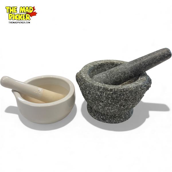 2 Vintage Mortar & Pestles