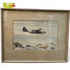Image 1 : Vintage Framed Print Of Airplane In The Mountains