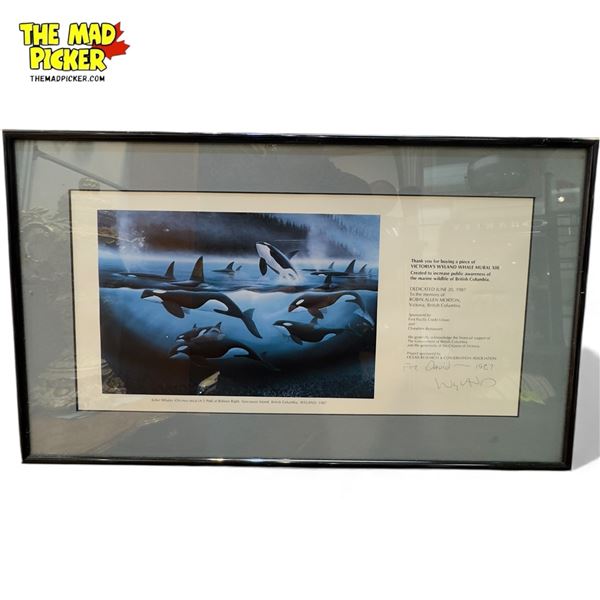 Framed Print Victorias Wyland Whale Mural Xiii, Signed To David Wyland