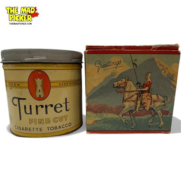 Vintage Turret Fine Cut Cigarette Tobacco Tin, In Original Box