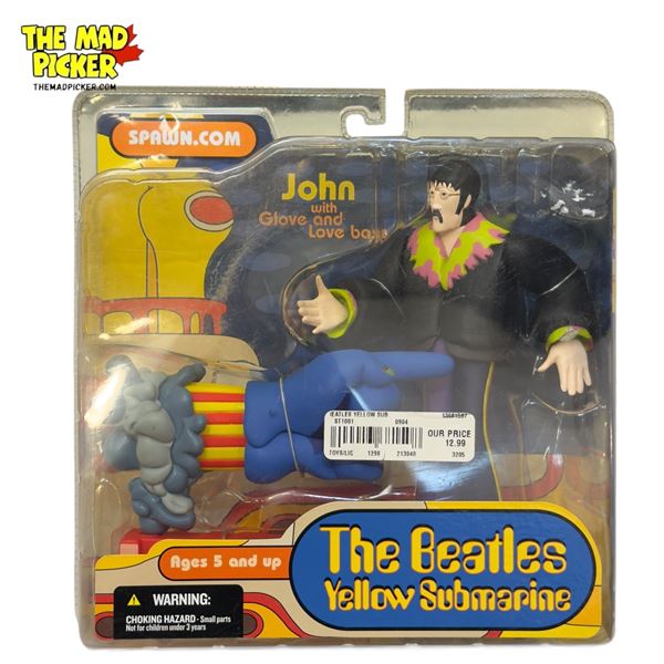 Vintage The Beatles Yellow Submarine "John With Glove & Love Base" Toy, In Original Blister Pack