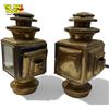 Image 3 : Vintage Pair Of Brass Knickerbocker Driving Lamps