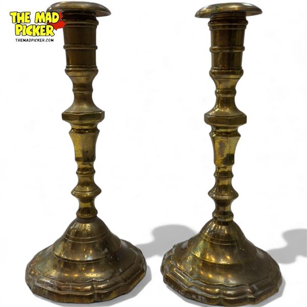 Vintage Pair Of Brass Candlesticks