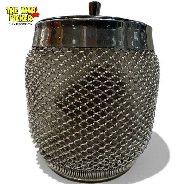 Vintage Chainmail Overlaid Glass Tobacco Jar