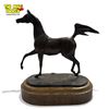 Image 1 : Bronze Arabian Horse On Wood Base, By Jill Mckinney