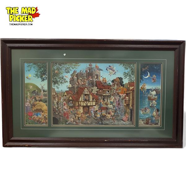 Large Framed Collage Of Fantasy Prints