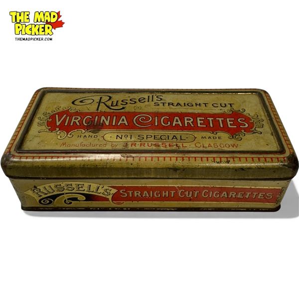 Vintage Russells Straight Cut Virginia Cigarettes Tin
